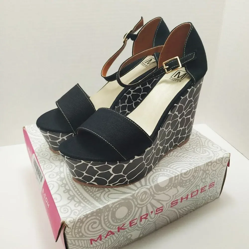 Maker's Crackle Xiomara Platform Wedge Sandals